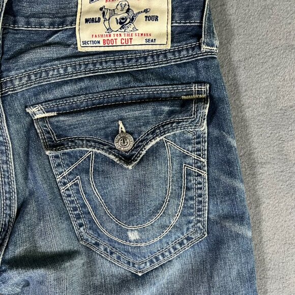 TRUE RELIGION Jeans mens 32 X 29 Bootcut Flap - Picture 10 of 12
